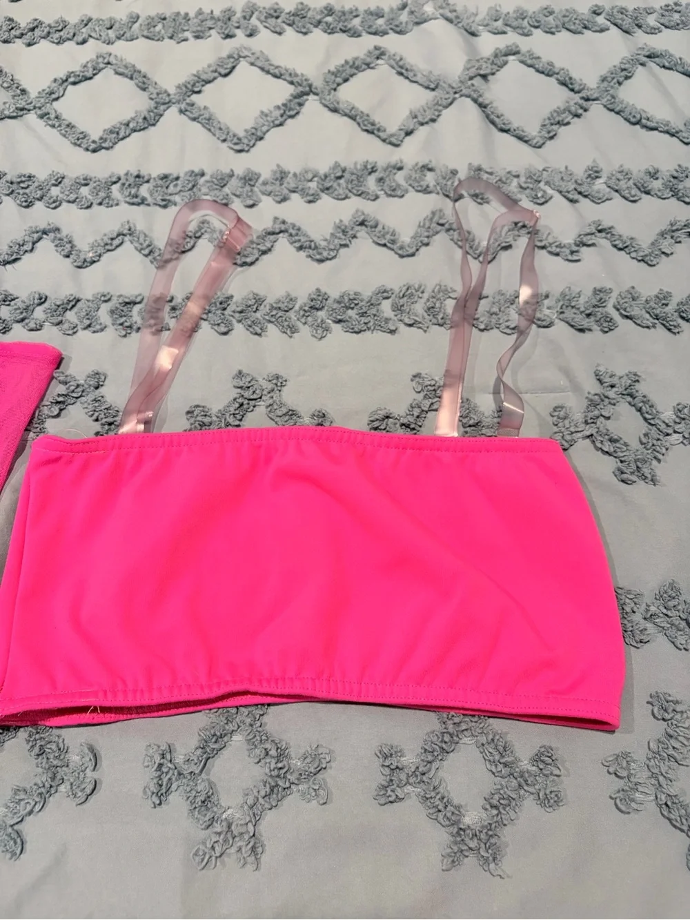 KELLE Trendsetter 3 Pc Fuchsia Dance Costume Adult L Pants Leotard Tube Top